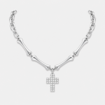 Choker | Kości i łańcuch z Krzyżykiem