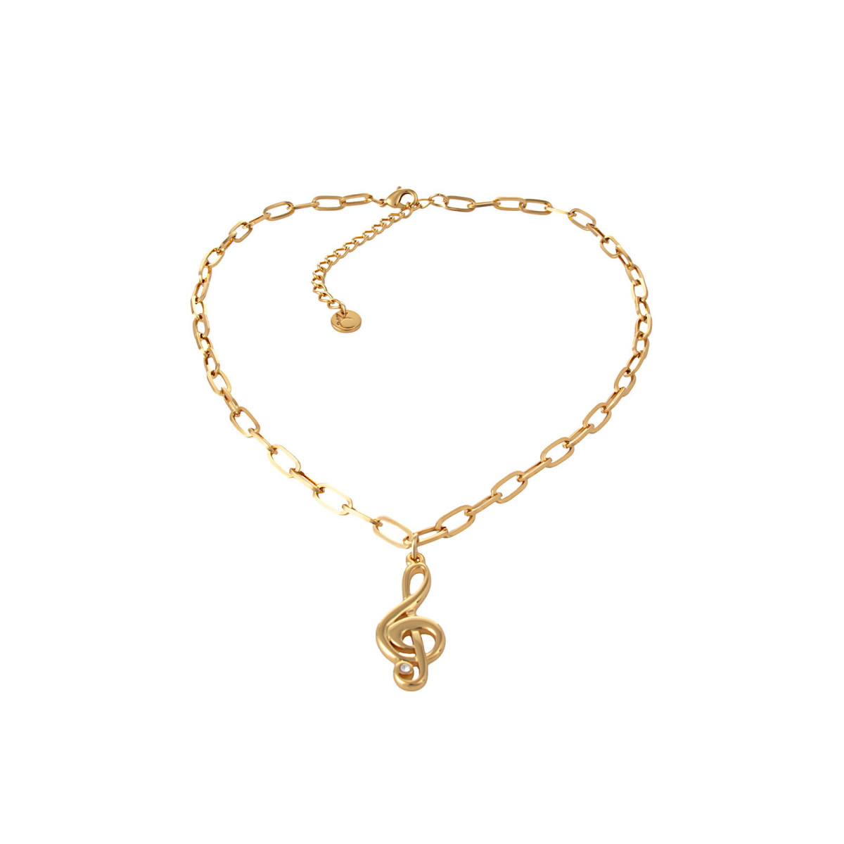 Naszyjnik klucz wiolinowy - złoty 50 cm | Basic Chain Aria Martelle
