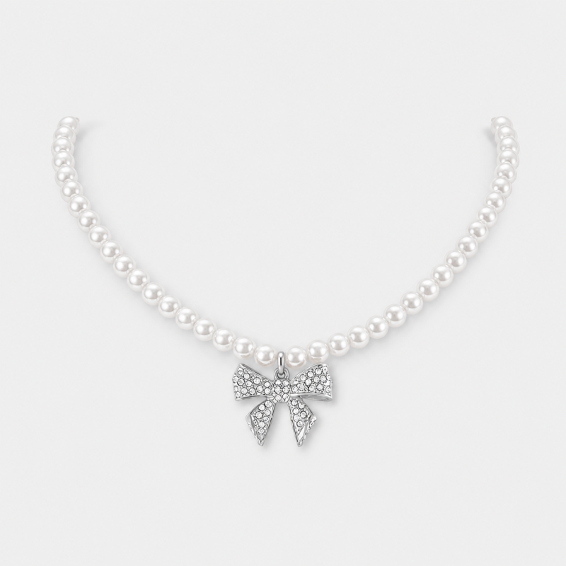 Choker | Perły z Kokardką